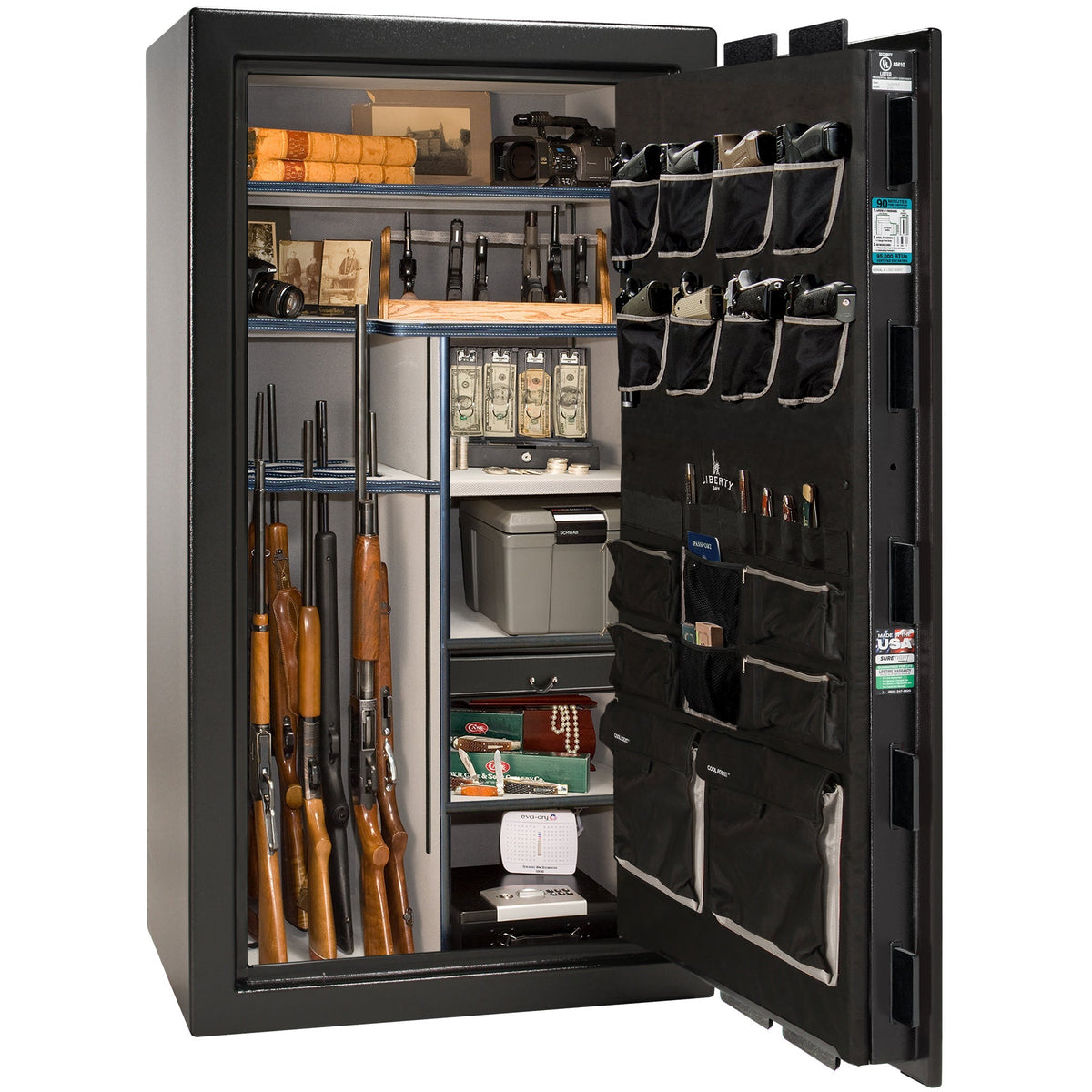 Lincoln Series | Level 7 Security | 2 Hour Fire Protection | 40 | Dimensions: 66.5&quot;(H) x 36&quot;(W) x 27.5”(D*) | Textured Black | Mechanical Lock - Open