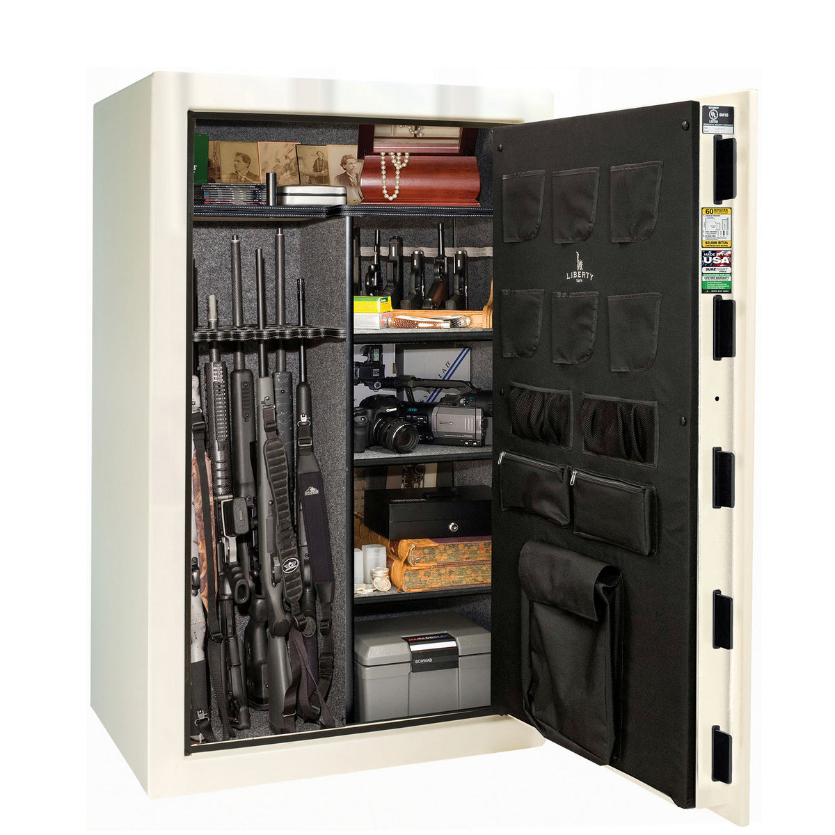USA Series | Level 3 Security | 60 Minute Fire Rating | 36 | Dimensions: 60.5&quot;(H) x 36&quot;(W) x 22&quot;(D) | White Gloss | Electronic Lock - open