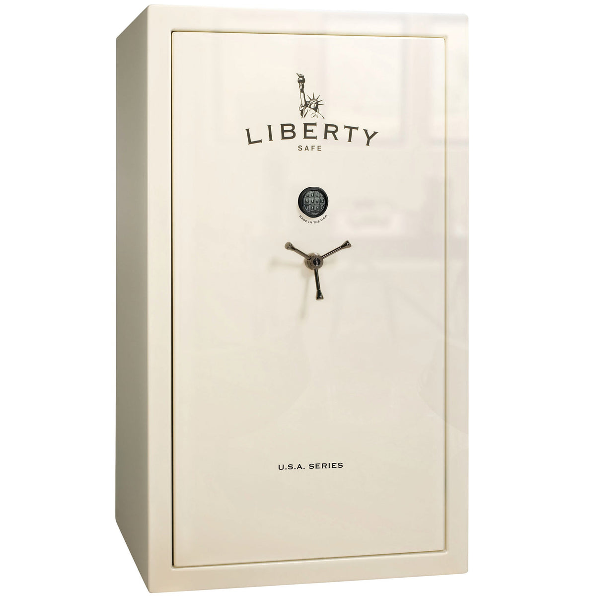 USA Series | Level 3 Security | 60 Minute Fire Rating | 50 | Dimensions: 72.5&quot;(H) x 42&quot;(W) x 27.5&quot;(D) | White Gloss | Electronic Lock - closed