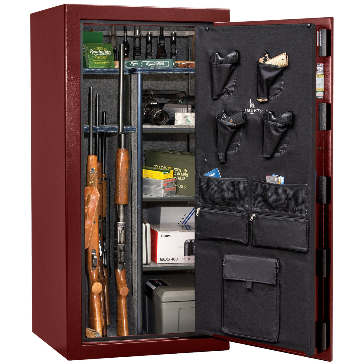 USA Series | Level 3 Security | 60 Minute Fire Rating | 30 | Dimensions: 60.5&quot;(H) x 30&quot;(W) x 22&quot;(D) | Burgundy Marble | Electronic Lock - Open