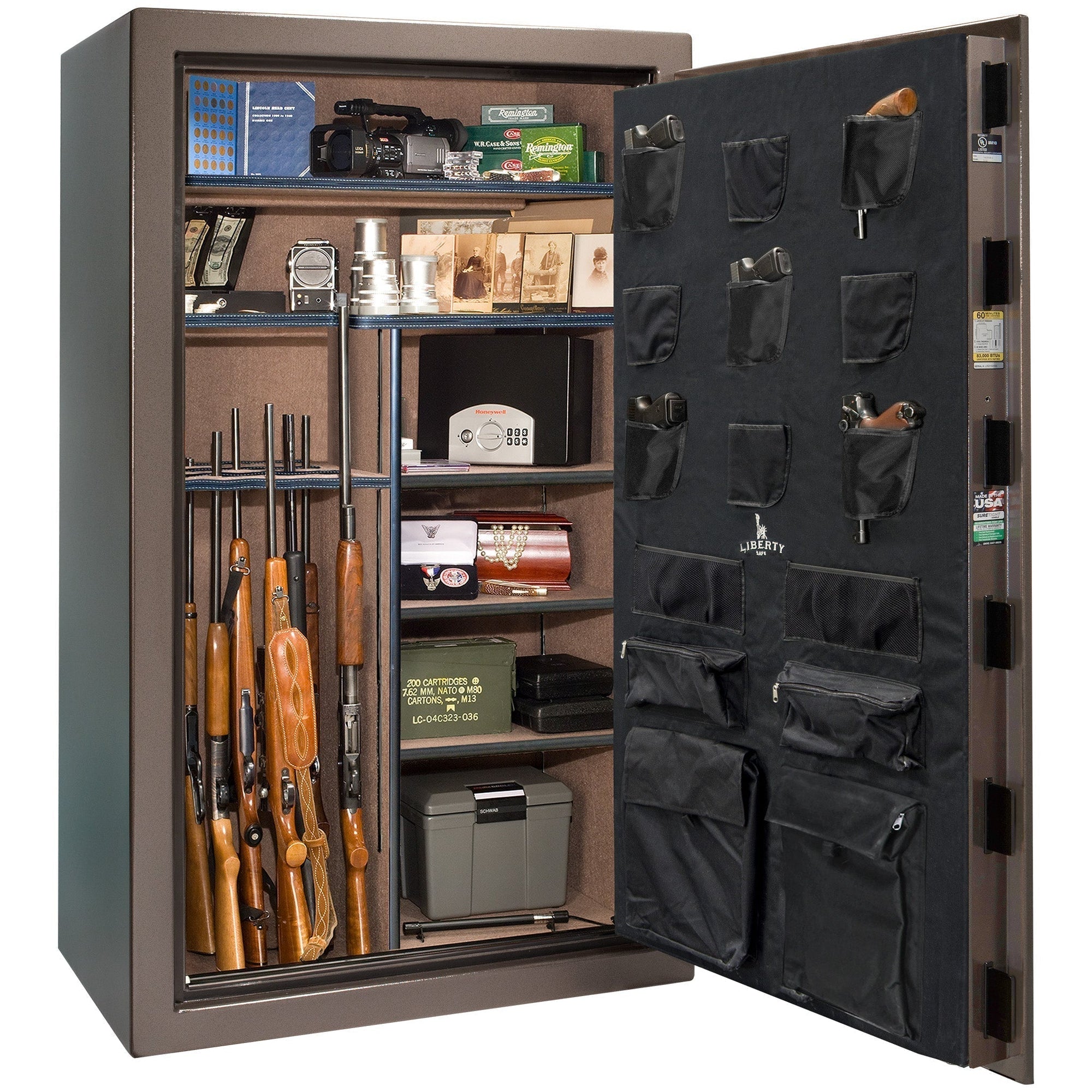 USA 50 Textured Bronze | Dimensions: 72.5"(H) x 42"(W) x 27.5"(D) | 60 Minute Fire Protection | Electronic Lock | Level 3 Security - Closed Door